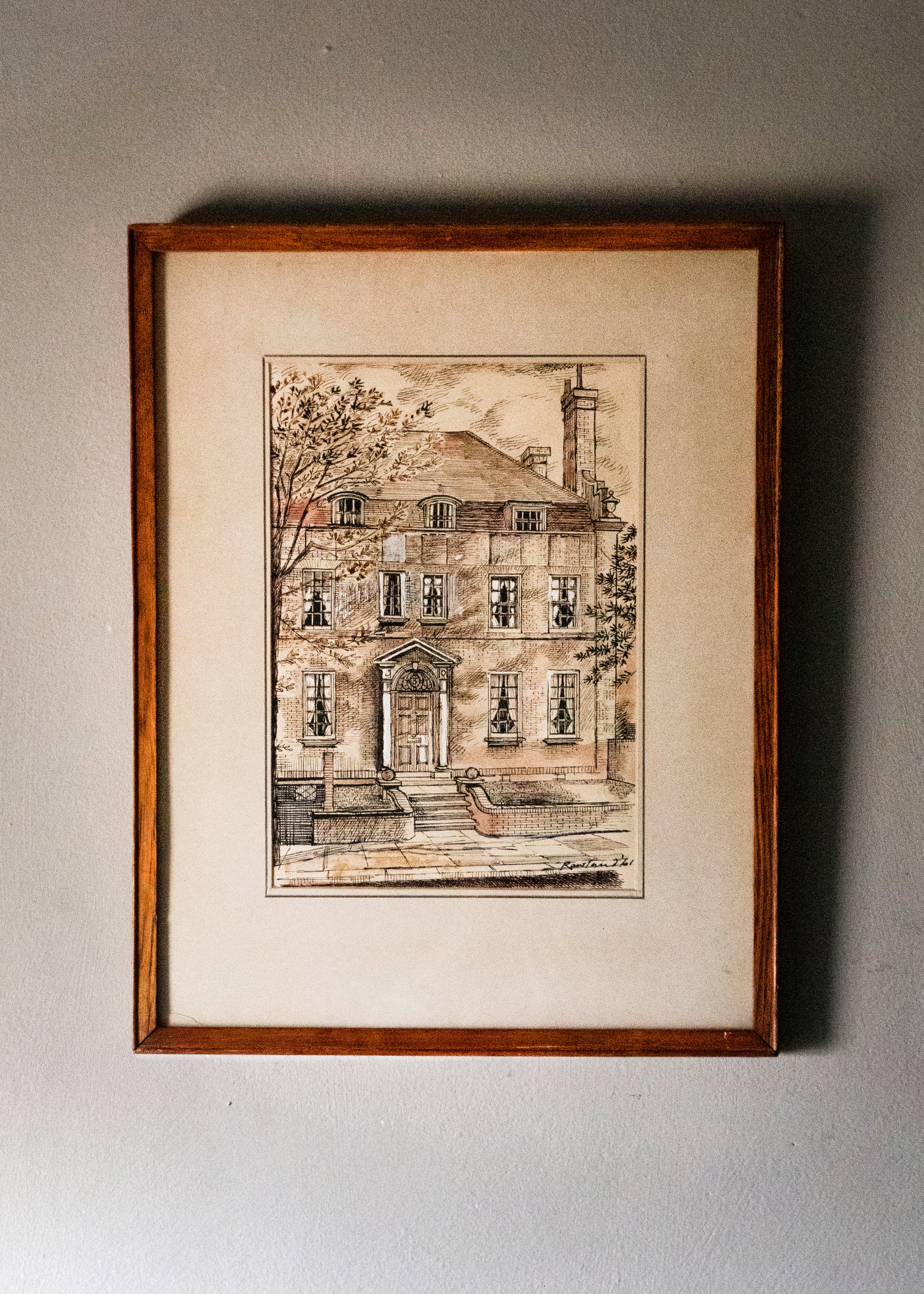 Watercolour - Eagle House Wimbledon - Signed Rowland Hilder