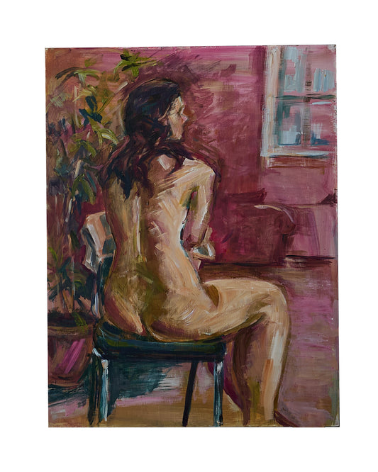 Nude Study, Oil Painting on Board